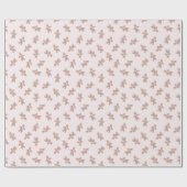 Holiday Gingerbread Man pink Cadeaupapier (Vlak)