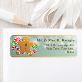 Holiday Gingerbread Man Retouradres Labels (Insitu)