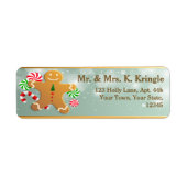Holiday Gingerbread Man Retouradres Labels (Voorkant)