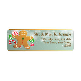 Holiday Gingerbread Man Retouradres Labels