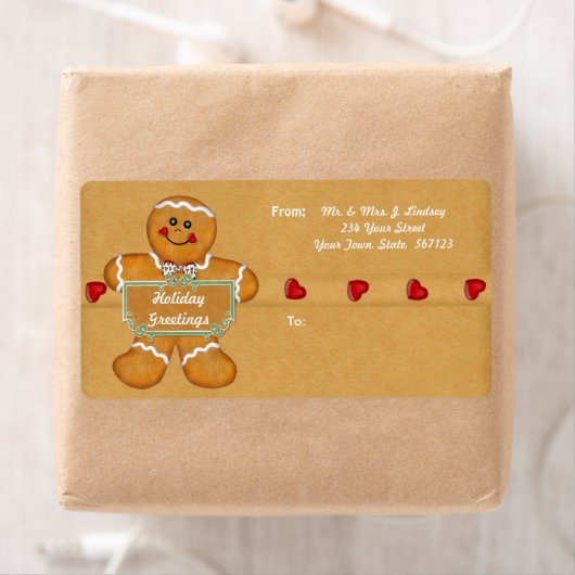Holiday Gingerbread Verzendlabel (Insitu)