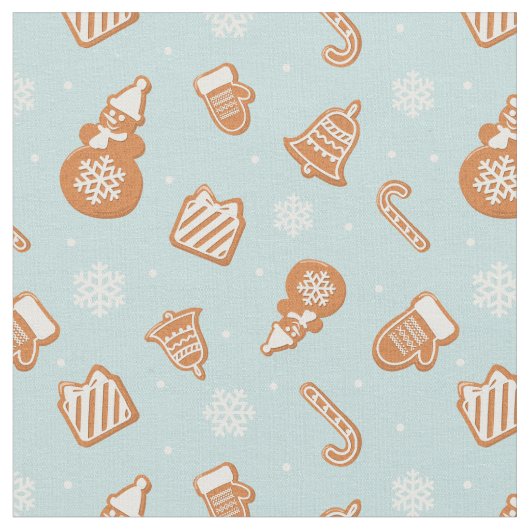 Holiday Gingerbrood Cookie Patroon Stof (Close Up)
