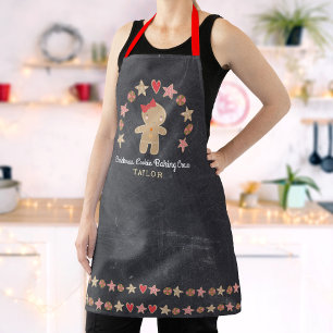 Holiday Gingerbrood Girl Baking Crew Chalkboard Schort