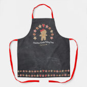 Holiday Gingerbrood Girl Baking Crew Chalkboard Schort (Voorkant)