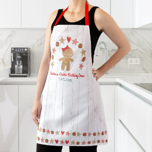 Holiday Gingerbrood Girl Baking Crew Rustisch Hood Schort