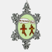 Holiday Gingerbrood Humor Tin Sneeuwvlok Ornament (Links)