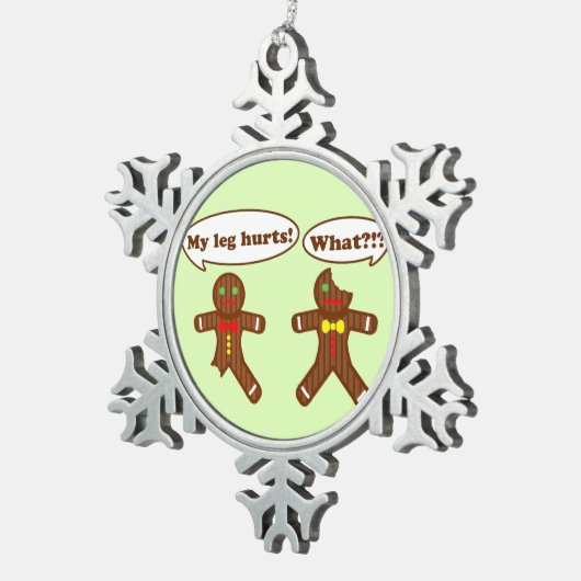 Holiday Gingerbrood Humor Tin Sneeuwvlok Ornament (Rechts)