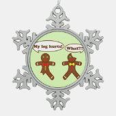 Holiday Gingerbrood Humor Tin Sneeuwvlok Ornament (Voorkant)