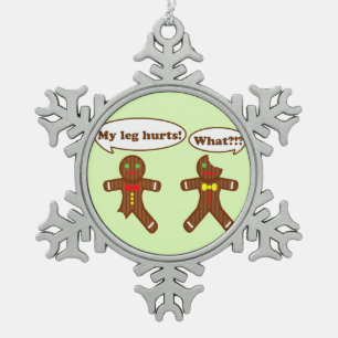 Holiday Gingerbrood Humor Tin Sneeuwvlok Ornament