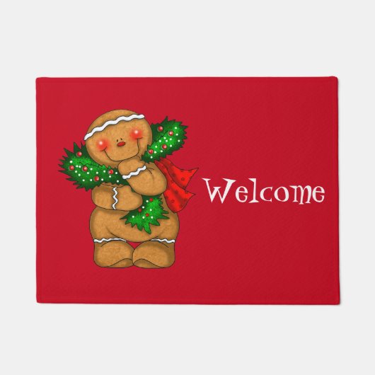 Holiday Gingerbrood Man Doormat Deurmat (Voorkant)