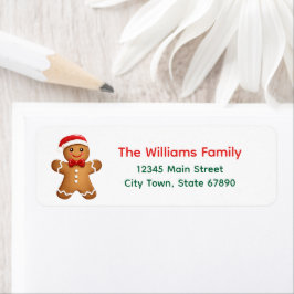 Holiday Gingerbrood Man Return Address Etiket