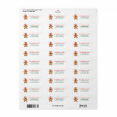 Holiday Gingerbrood Man Return Address Etiket (Full Sheet)