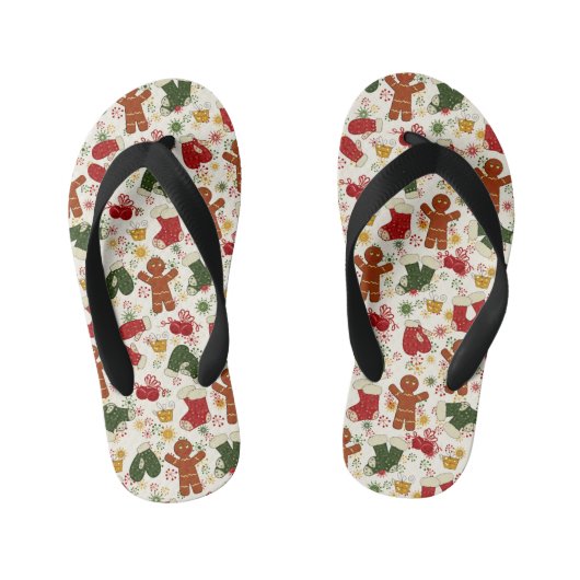 Holiday Gingerbrood Patroon Kinder Teenslippers (Voetbed)