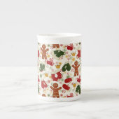 Holiday Gingerbrood Patroon Porselein Kop (Voorkant)