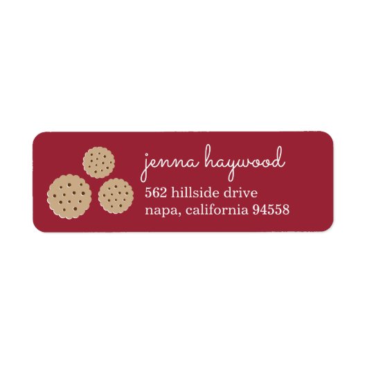 Holiday Gingersnap Cookie Return Address Etiket (Voorkant)