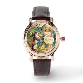 Holiday Girl & Bunny  Easter Watch Horloge