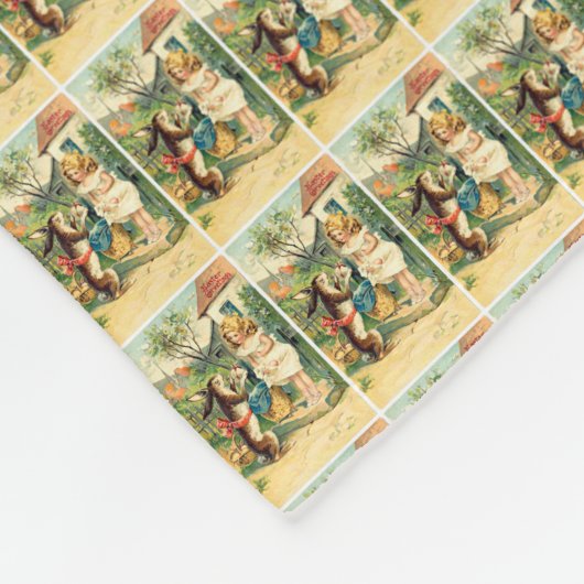 Holiday Girl en  paasbunny Blanket Fleece Deken (Hoek)