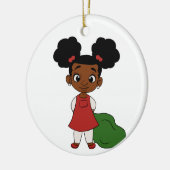 Holiday Girl Ponytails Keramisch Ornament (Links)