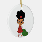 Holiday Girl Puff Keramisch Ornament (Rechts)