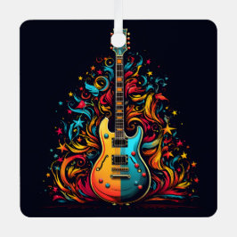 Holiday gitaar Christmas tree metal ornament