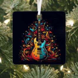 Holiday gitaar Christmas tree metal ornament