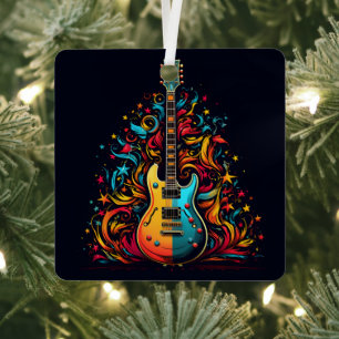 Holiday gitaar Christmas tree metal ornament