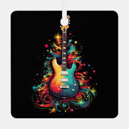 Holiday gitaar Christmas tree metal ornament