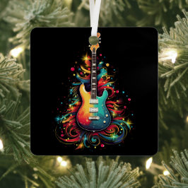 Holiday gitaar Christmas tree metal ornament