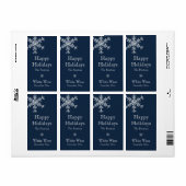Holiday Glamour Wijnlabel (blauw) Etiket (Full Sheet)