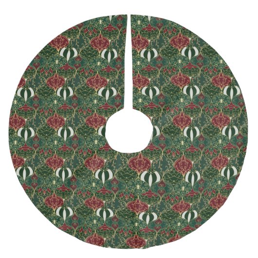 Holiday glass balls Dark Green Tree Skirt Kerstboom Rok (Voorkant)