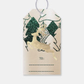 Holiday Glitter Ivory Creamy Snow-kerstboom Cadeaulabel (Achterkant)