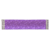 Holiday Glitter Paars Silver Bling Sparkly Korte Tafelloper (Horizontaal)