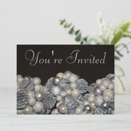 Holiday Glitter Uitnodiging (Staand voorkant)