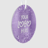 Holiday Glittery Lavender Faux Foil Business Logo Ornament (voorkant)