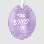 Holiday Glittery Lavender Faux Foil Business Logo Ornament (voorkant)