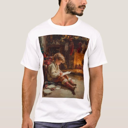 Holiday Glow – A Child’s Quiet Moment by the Fire T-shirt (Voorkant)