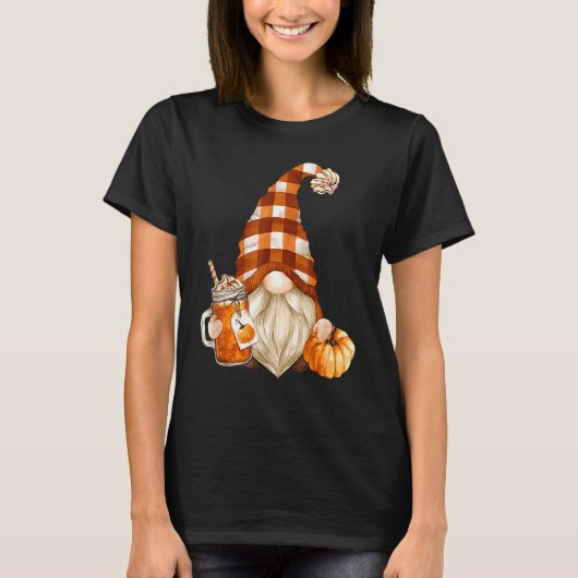 Holiday Gnome For Thanksgiving With Fall Pump T-shirt (Voorkant)
