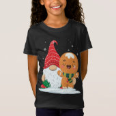 Holiday Gnome met Candy Cane en Gingerbrood Chri T-shirt (Voorkant)