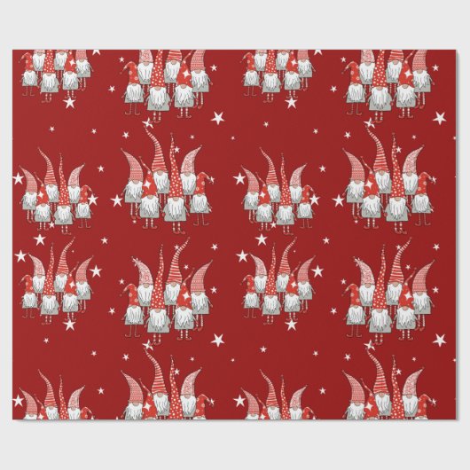 Holiday Gnomes Cadeaupapier (Vlak)