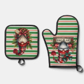 Holiday Gnomes Ovenwant & Pannenlap Set (Voorkant)