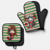 Holiday Gnomes Ovenwant & Pannenlap Set (Voorkant / Achterkant)