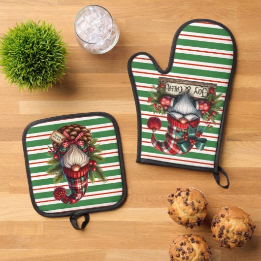 Holiday Gnomes Ovenwant & Pannenlap Set (Top down)