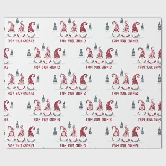 Holiday Gnomies Gnomes in het sneeuwontwerp Cadeaupapier (Vlak)