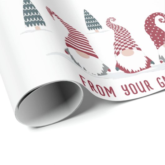 Holiday Gnomies Gnomes in het sneeuwontwerp Cadeaupapier (Rol Hoek)