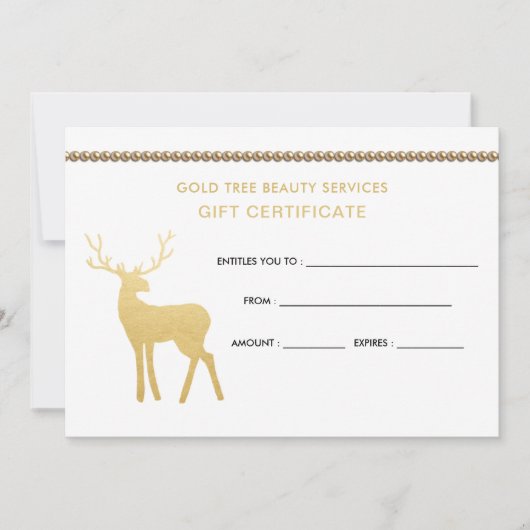 Holiday Gold Antler Stag | Cadeaubon (Voorkant)