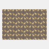 Holiday Gold Antler Stag Pattern Modern Inpakpapier Vel (Voorkant 3)