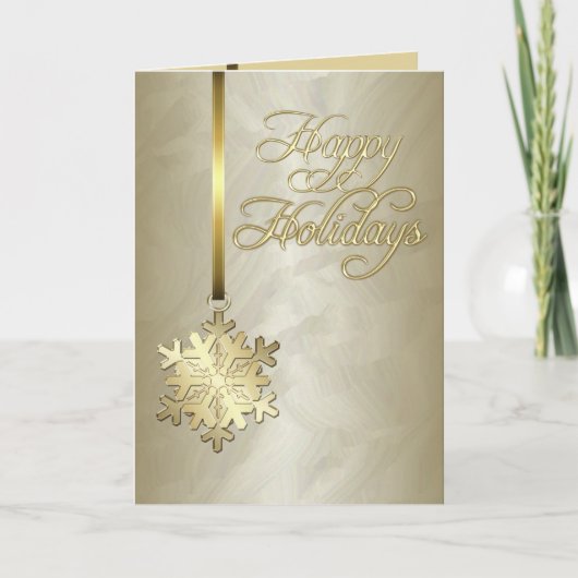 Holiday Gold Foil Gold Snowflake Kaart (Voorkant)