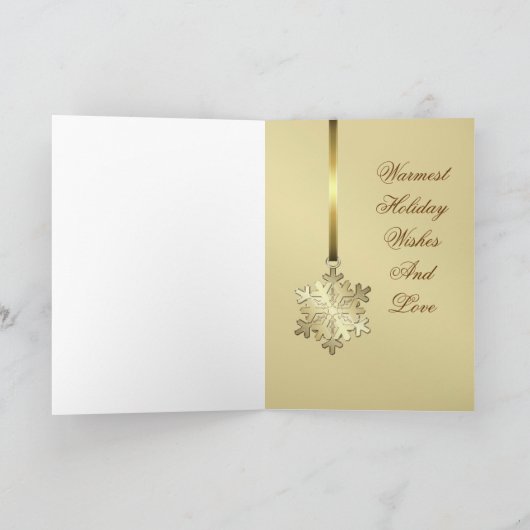 Holiday Gold Foil Gold Snowflake Kaart (Binnen)