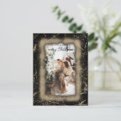 Holiday Gold Glitter Framed Photo Merry Kerstmis Briefkaart (Staand voorkant)
