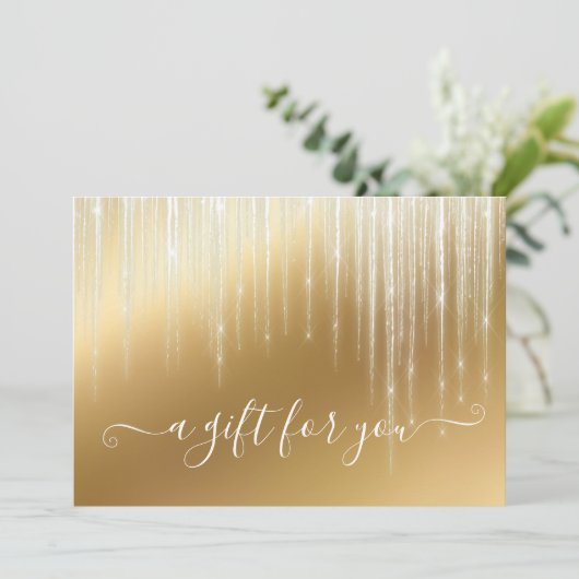 Holiday Gold Icicle Glam Kerstmis (Staand voorkant)